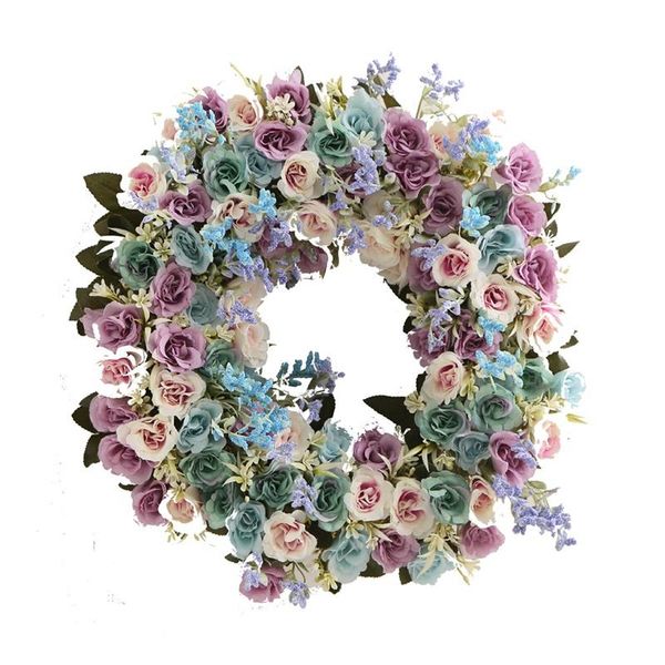 

decorative flowers & wreaths artificial rose flower wreath for spring&summer front door decor,garland window/wedding hanging ornament