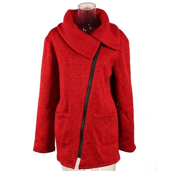 

plus size 5xl women autumn winter clothes warm fleece jacket slant zipper collared coat lady clothing female jacket 210426, Black;brown