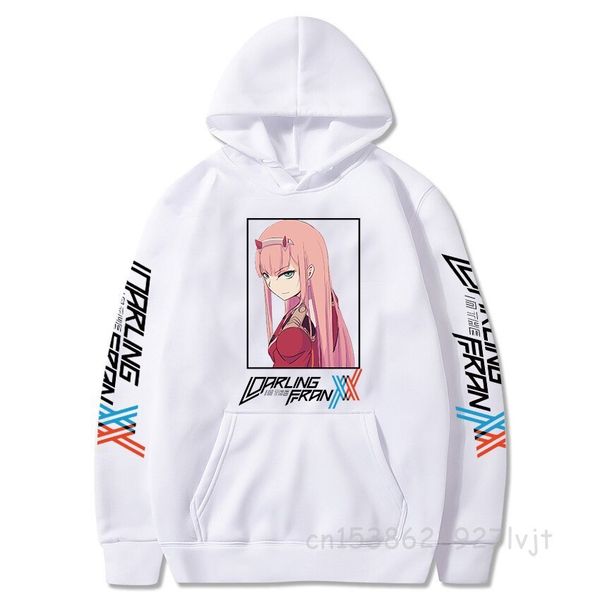 

anime zero two print sweatshirt darling in the franxx hoodie harajuku pullover hoodies oversized hoodies y0319, Black