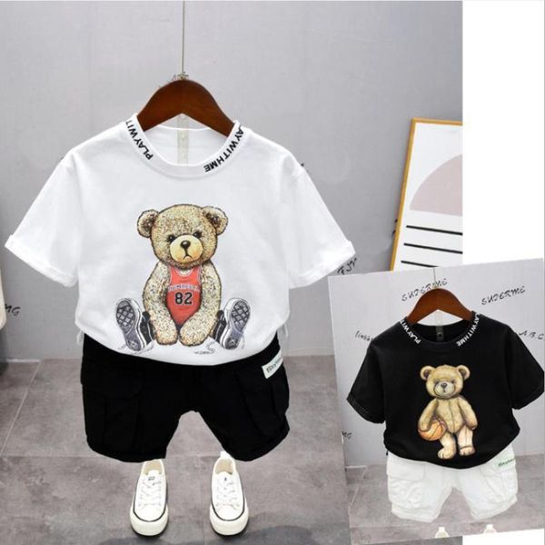 

clothing sets summer baby boy clothes suits kids t-shirt + short 2pcs/set grils set cotton children, White