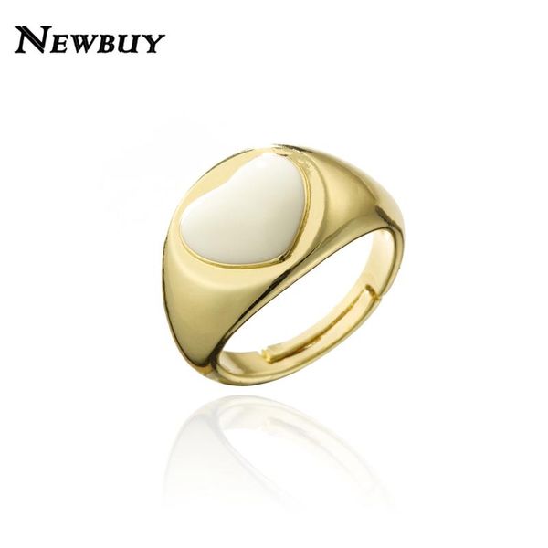 

wedding rings buy fashion gold color copper jewelry for women unique design oil heart charm finger ring female accessories gift, Slivery;golden