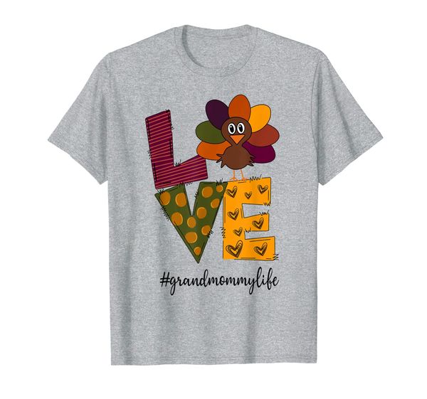 

love grandmommy life turkey - thanksgiving -grandma gift t-shirt, White;black