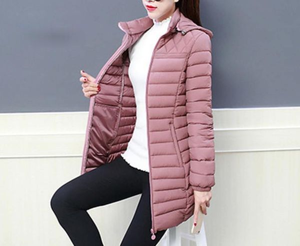 

zoulv slim plus size candy color cotton padded basic jacket female medium-long 2021 women winter hooded warm coat women's down & parkas, Black