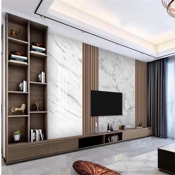 

wallpapers customized wallpaper for walls marble modern 3d living room