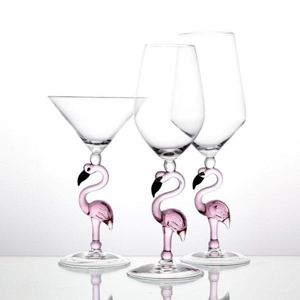 Creative Flamingo Wine Glass Cup Bordeaux Cocktail Champangn Gookblet Party Bar Phareware Свадебные подарки Домашнее питьевые очки