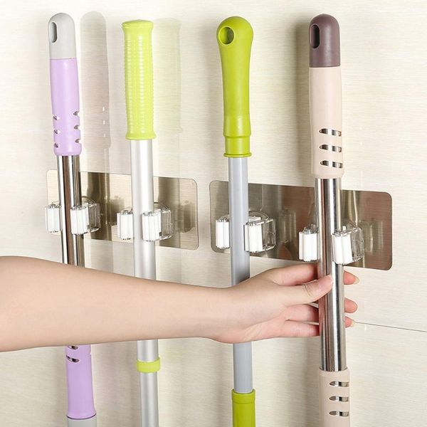 

mats & pads wall mounted mop organizer holder brush broom hanger storage rack kitchen toolsupport wholesale and drop