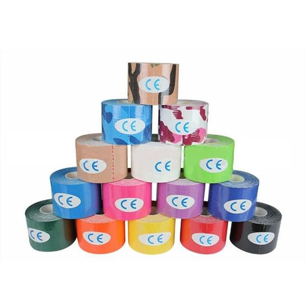 

colorful sport self adhesive elastic bandage wrap tape 5m elasast for knee support pads finger ankle palm shoulder elbow &, Black;gray