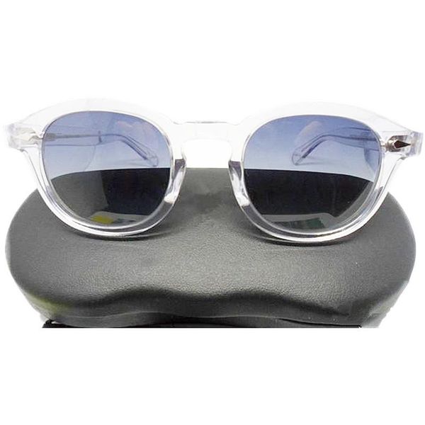 

sunglasses johnny depp clear frame gradient sun glasses uv400 49 46 44retro-vintage acetates round goggles for prescription accustomized, White;black