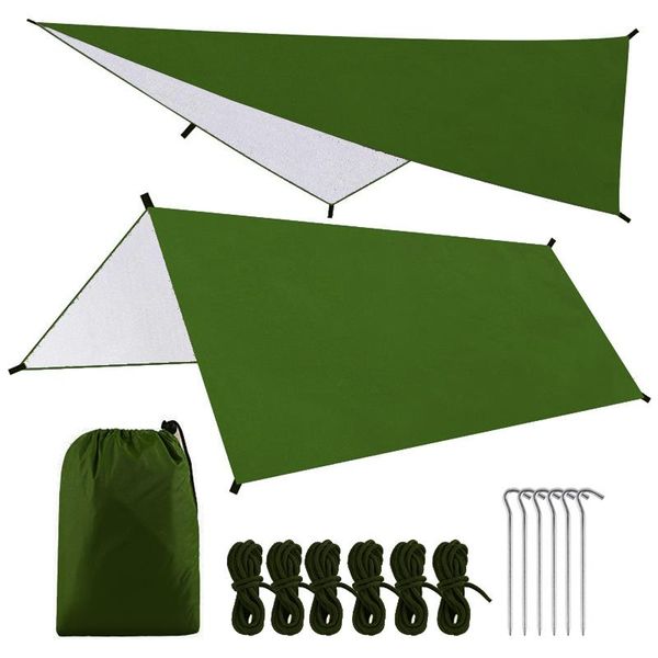 

outdoor camping waterproof tarp hammock sunshade tent rain shelter multifunctional lightweight hiking picnic tarpaulin canopy tents and shel