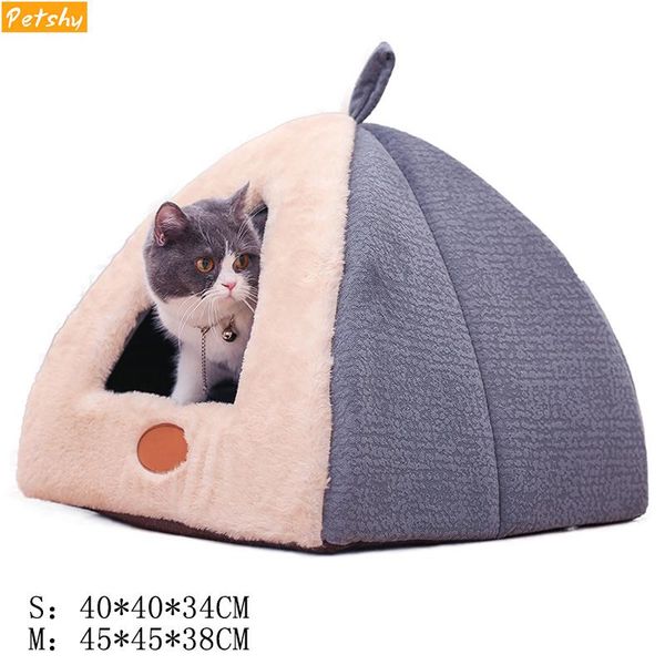 

cat beds & furniture petshy cute cave pet bed house soft comfortable small dog sleeping playing nest cushion non-slip bottom kitten puppy ke