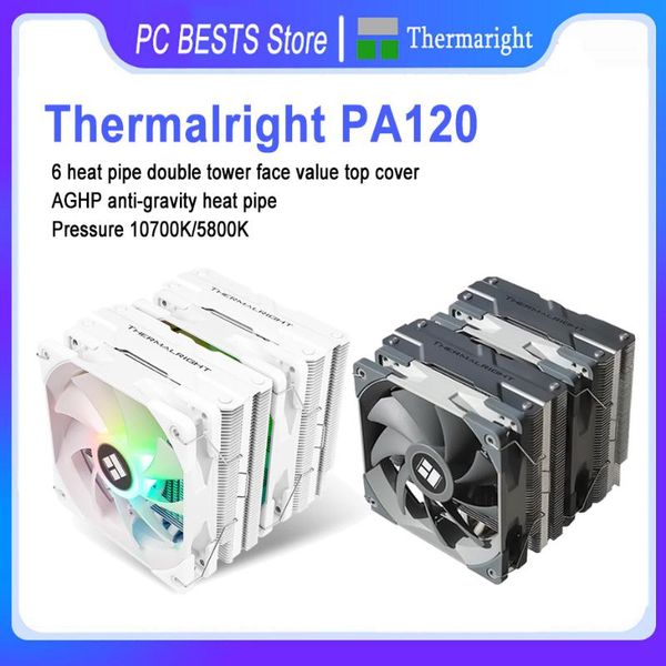 

thermalright pa120 cpu cooler aghp anti-gravity 6 heat pipe radiator quiet dual fan pc cooling for lga1200 1150 2011 am4 fans & coolings