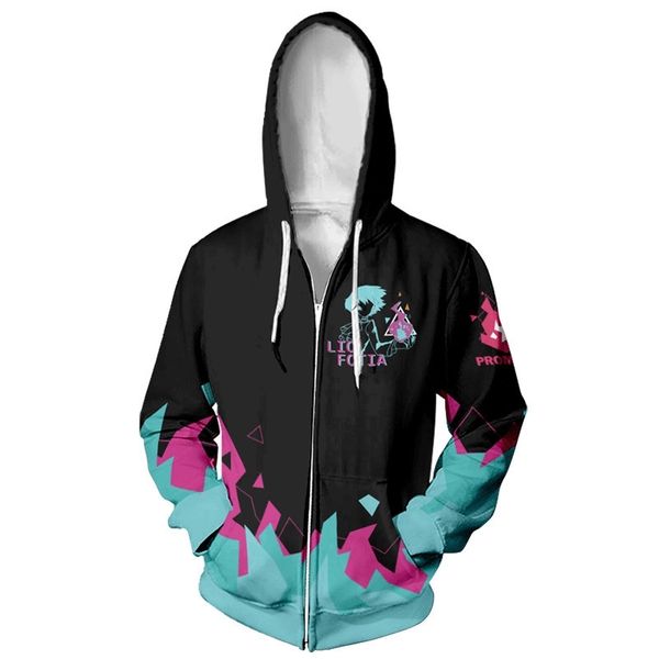 

2021hoodie new promean promare peripheral impression clothes zipper sweater, Black