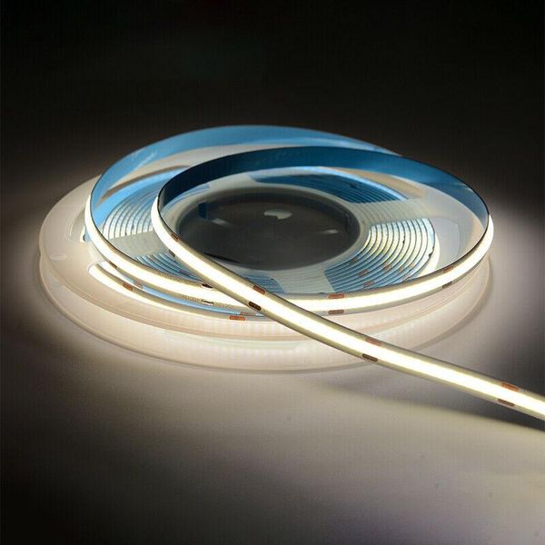 

strips 1m~5m flexible cob bendable led strip light tape tv back lighting fairy high density dimmable dc12v 384leds/m 8mm