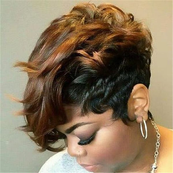 

women systhetic wigs for black women ombre brown short womens wigs daily curly wig