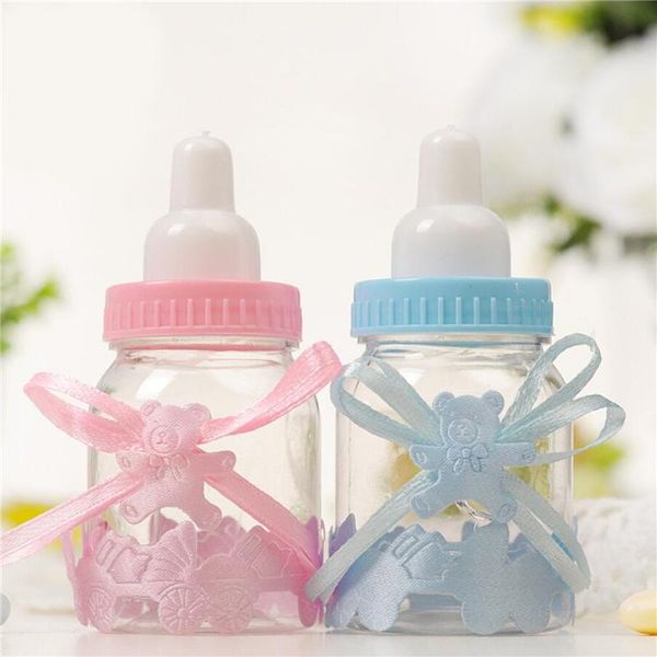 

storage bottles & jars 12pcs/set transparent plastic feeder bottle candy box cute blue/pink wedding birthday baby shower cake er party s