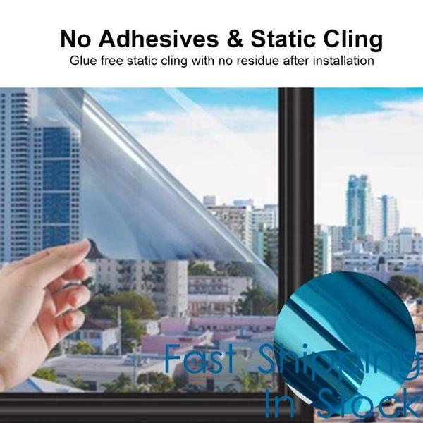 

window stickers 50 x 100 cm insulation mirror film sticker solar tint uv reflective privacy decoration for glass