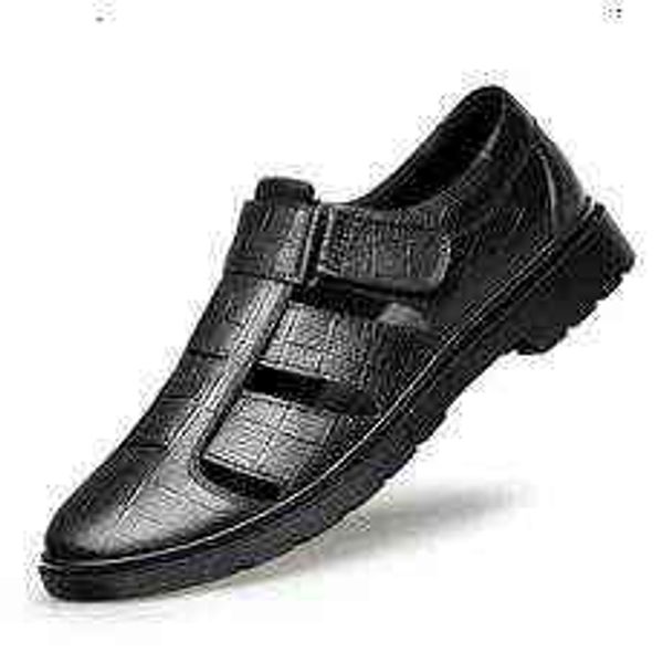 

tangzuo 214392 leather sandals, , 37-45, black and brown