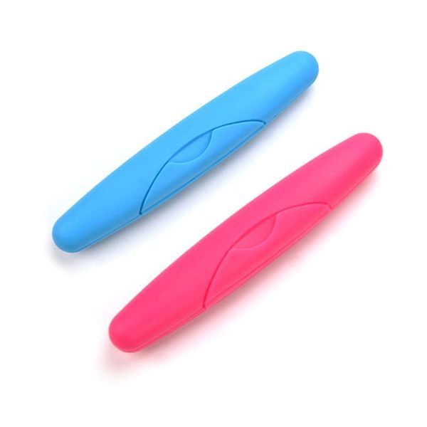 

storage boxes & bins 2pcs portable toothbrush protective carrying case box for traveling use (blue + rose red)