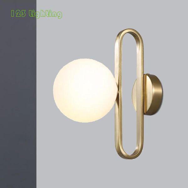 

wall lamp modern white glass gold metal bedroom bathroom sconce g9 110-240v atmosphere decoration lighting fixtures