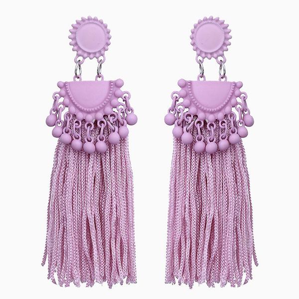 

dangle & chandelier european and american fashion vintage ethnic long earrings for women jewelry metals exaggerated tassel, Silver
