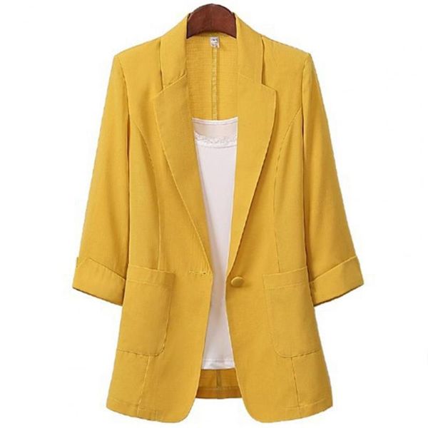 

women's suits & blazers korean office lady blazer solid color loose spring autumn long sleeve lapel pockets women coat, White;black