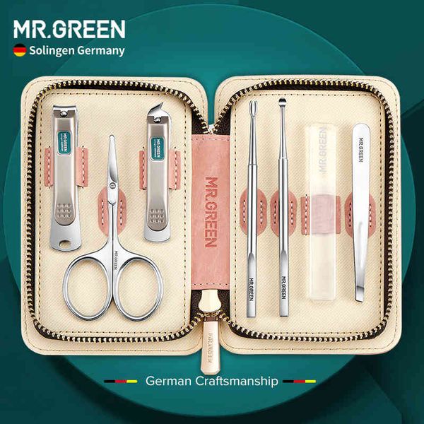 MR.GREEN Kit Pedicure Manicure Clipper Cutter in acciaio inossidabile Set Grooming Confezione regalo Nail Art Professionale portatile