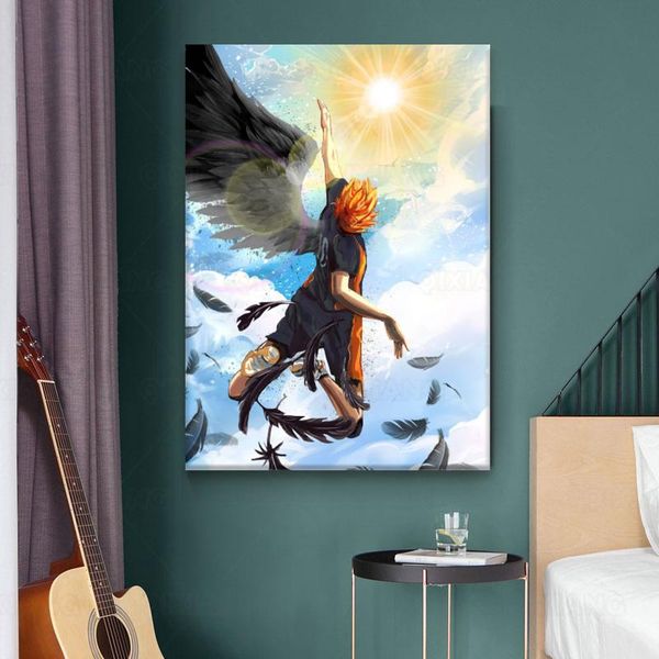 

paintings volleyball boy canvas painting modern anime haikyuu posters and prints wall art picture for living room decoration cuadros