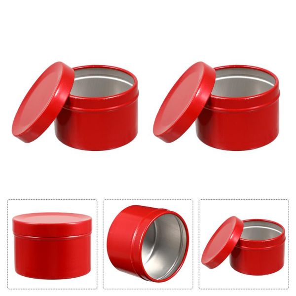 

storage bottles & jars 8pcs round aluminum boxes multipurpose containers