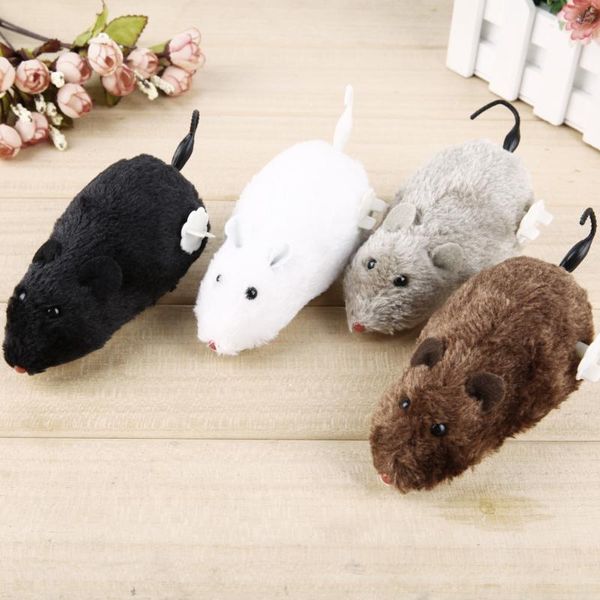

4pcs clockwork mouse toy for cat dog pet animals cute plush rat mechanical motion rats toys
