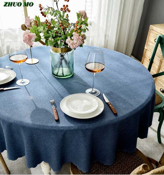 

table cloth large cover round wedding party el cotton linen nordic solid tablecloths home decor kitchentable