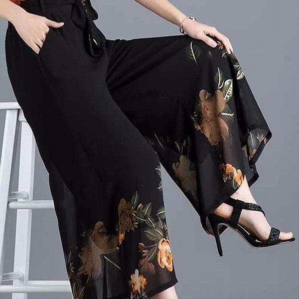 

black 4 style can womens capris choose waist strap trousers vetement femme wide leg pant korean fashion harajuku d30, Black;white
