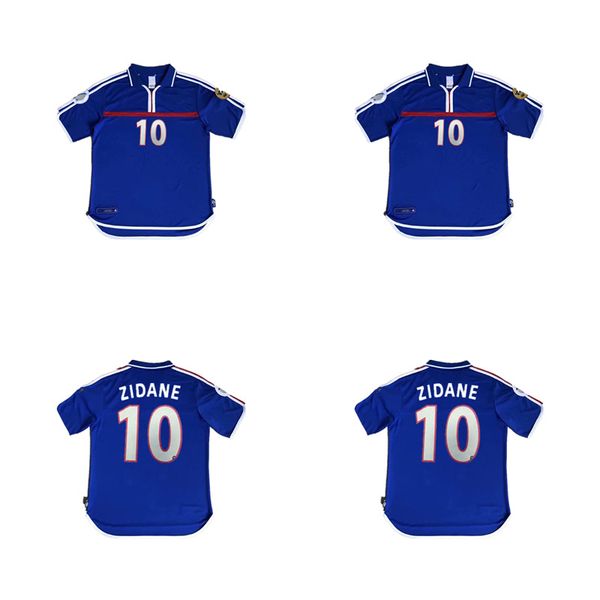 

zidane 2000 retro soccer jerseys home blue football shirts vintage vintage henry maillot thailand quality classic, Black;yellow