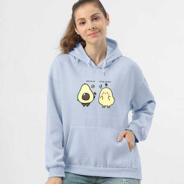

women's hoodies & sweatshirts korean women clothes long sleeve hoodie friengs sweatshirt avocado drawing streetwear harajuku ka, Black