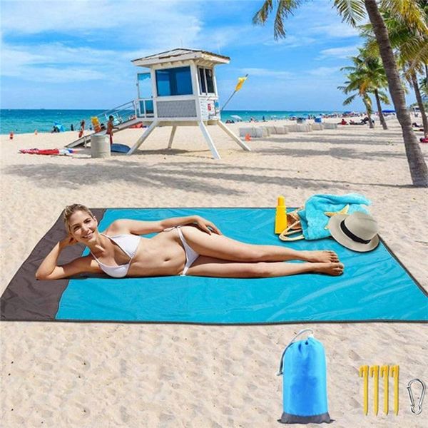 

outdoor pads e5bd portable 78.74x82.68 inches beach blanket sandproof sandcamping hiking mat lightweight waterproof travel pad