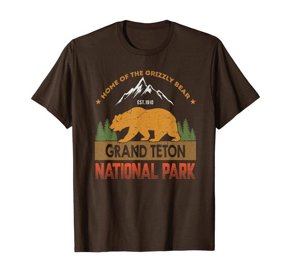 

Grand Teton National Park T-Shirt Vintage Wyoming Bear Men, Mainly pictures