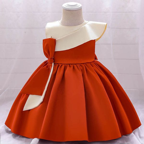 

girls dresses 1st birthday dress for baby girl clothes kids wear princess bow children party formal b7250, Red;yellow