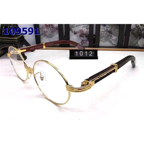 

mens accessories luxury round glasses men women buffalo horn sunglasses rimless brown black clear lens wood fr, White;black