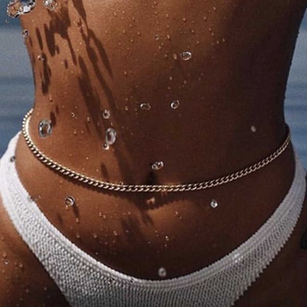 

women fashion gold color belly waist chain body jewelry women bikini beach body chain jewelry accessories p0811, Silver