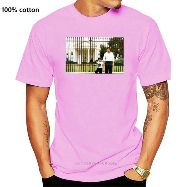 

men's t-shirts pablo escobar t shirt outside the white house vintage, White;black