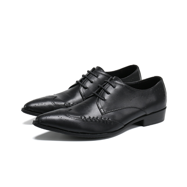 

vintage spring designer men black dress shoes genuine leather luxury fashion groom wedding male business oxfords