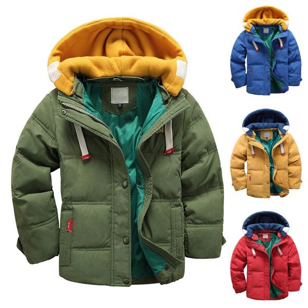 

down coat toddler infant baby kids boys girls outwear jacket winter warm detachable hooded cute windproof outerwear, Blue;gray