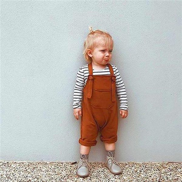 

jumpsuits 0-24m born kid baby's solid color jumpsuit, toddler boy girl cute spaghetti straps square neck long pants romper, Blue