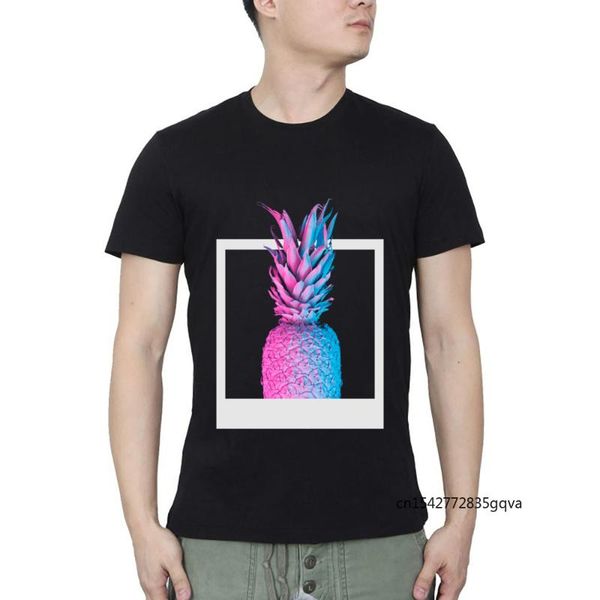 

men's t-shirts pineapple gradient color summer casual streetwear o neck t-shirt oversized t shirt mens graphic shirts, White;black