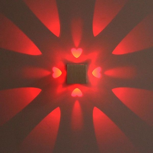 

wall lamp 3w mounted led light red/blue love effect projection rays ac85-265v corridor
