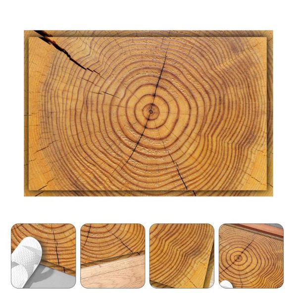 

wallpapers 1pc decorative home floor sticker fashion wood grain mat light brown