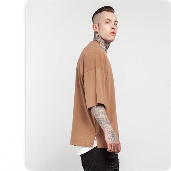 

arrival summer men fashion stylish loose casual solid color t-shirt half sleeves hip-hop pure cotton male youth clothing men's t-shirts, White;black