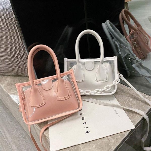 

evening bags acrylic chain jelly bag lady handbag solid color transparent crossbody for women shoulder clear messenger purse