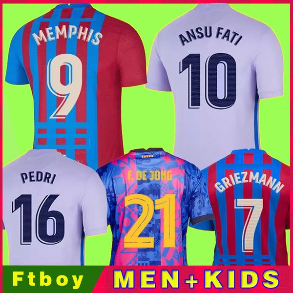 

camisetas de football memphis pedri adama soccer jersey ferran home away 21 22 ansu fati 2021 2022 f. de jong dest davi alves kit shirt men, Black;yellow