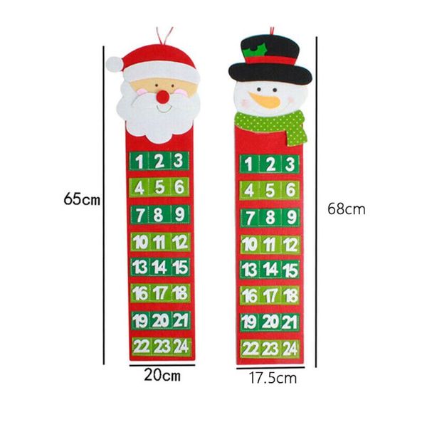 

christmas decorations large felt advent calendar pockets santa snowman countdown wall xmas decor dropship