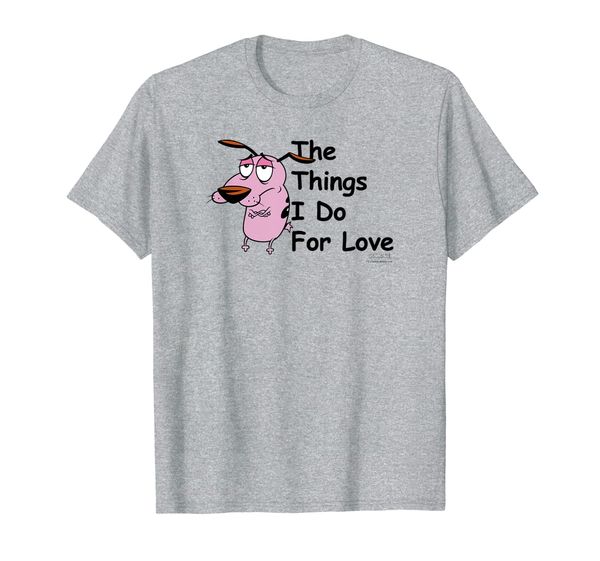 

courage the cowardly dog for love t-shirt, White;black
